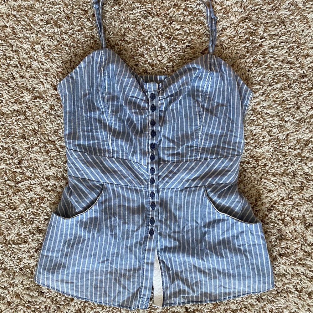 Blue and white striped shirt